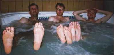 In the hot tub...